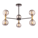 Pagazzi Loxley 6 Light Black & Gold Semi Flush Ceiling Light