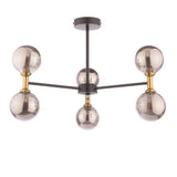 Pagazzi Loxley 6 Light Black & Gold Semi Flush Ceiling Light