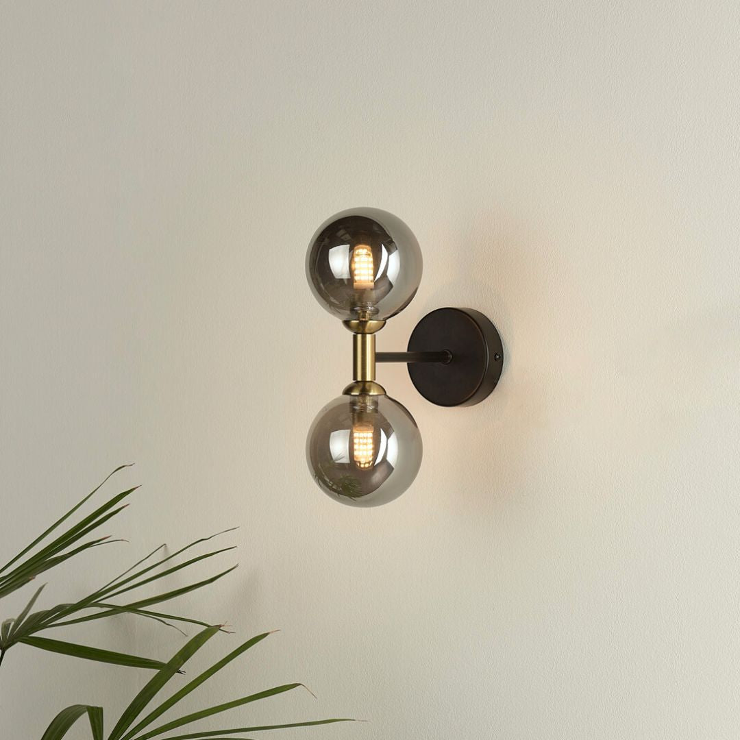 Pagazzi Loxley 2 Light Black & Gold Wall Light