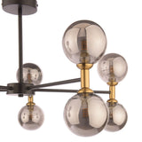 Pagazzi Loxley 10 Light Black & Gold Semi Flush Ceiling Light