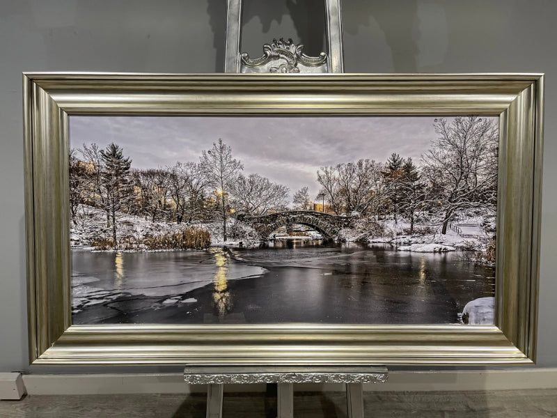 Pagazzi Winter Scene Champagne Framed Wall Art - 100x50cm