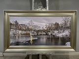 Pagazzi Winter Scene Champagne Framed Wall Art - 100x50cm