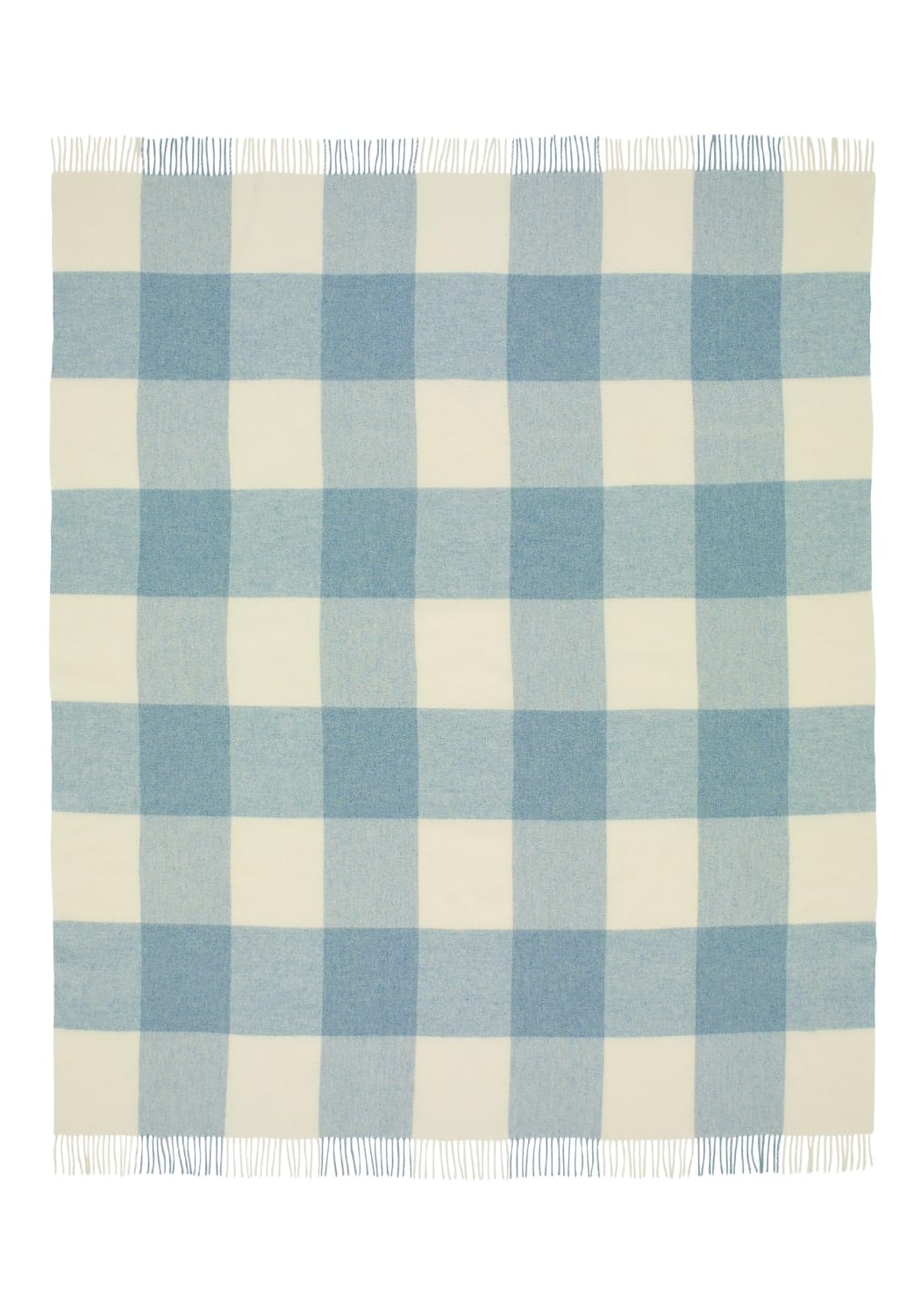 Casa by Josephine Jenno Lucy's Sky Blue Checker Merino Throw Blanket