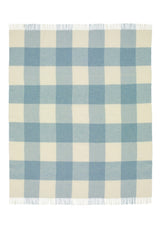 Casa by Josephine Jenno Lucy's Sky Blue Checker Merino Throw Blanket