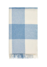 Casa by Josephine Jenno Lucy's Sky Blue Checker Merino Throw Blanket