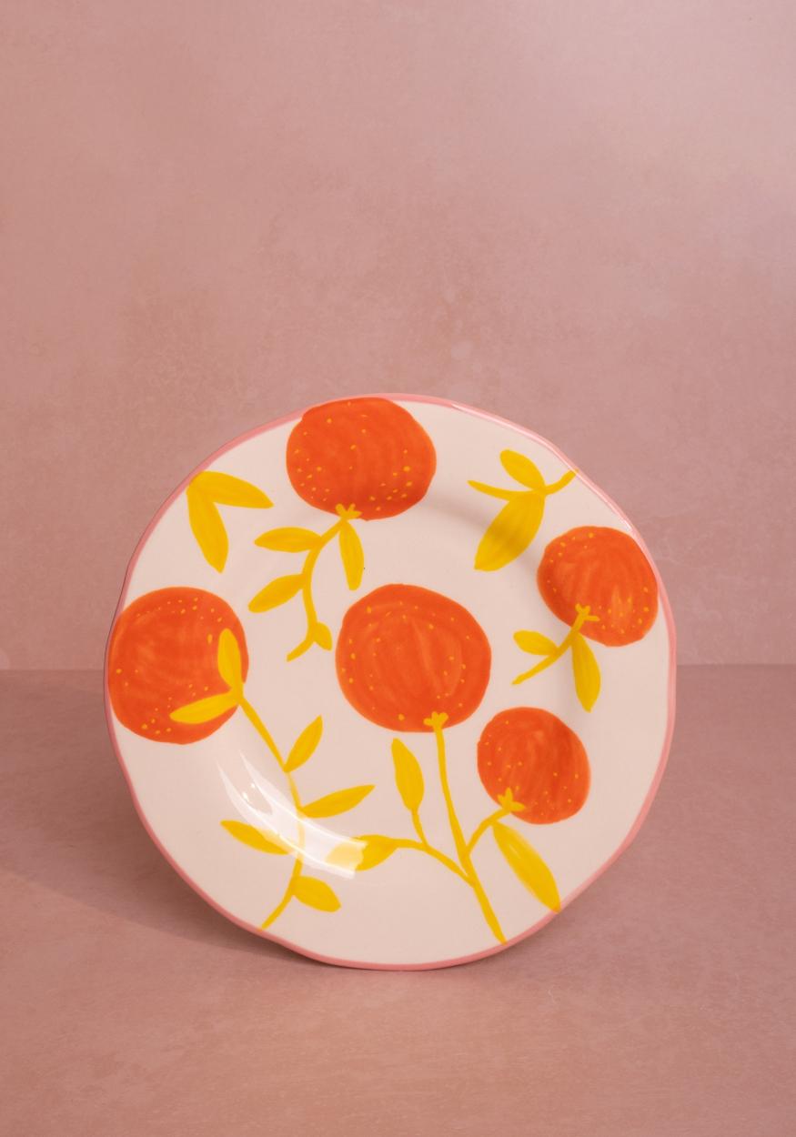 Casa by Josephine Jenno Twig Oranges Lunch Plates - Set of 4