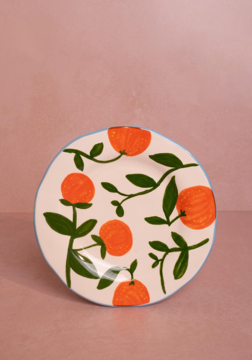 Casa by Josephine Jenno Twig Oranges Lunch Plates - Set of 4