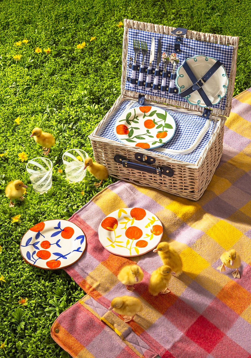 Casa by Josephine Jenno Twig Oranges Lunch Plates - Set of 4