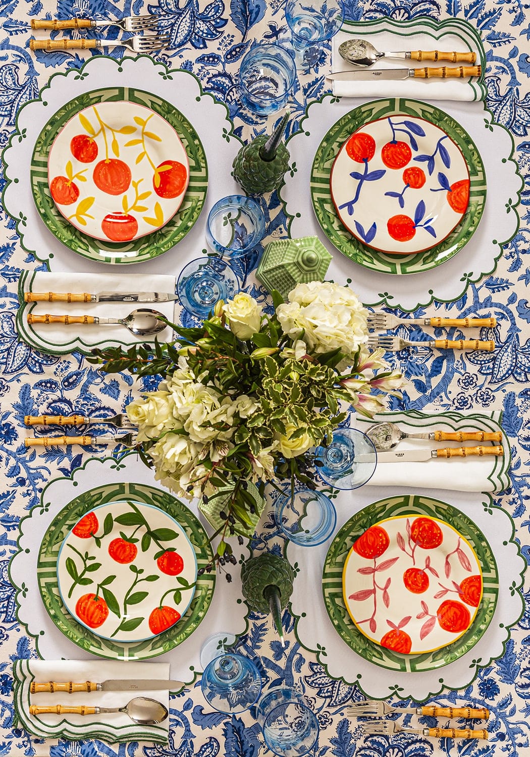 Casa by Josephine Jenno Twig Oranges Lunch Plates - Set of 4