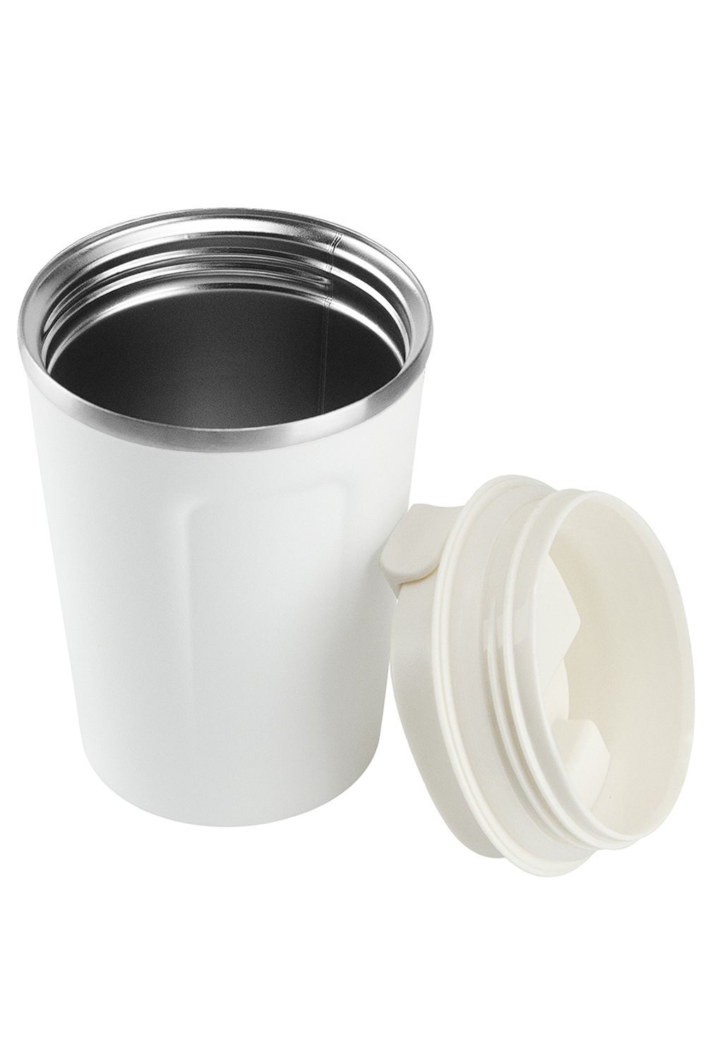 Asobu Cafe Compact Vacuum Insulated Travel Mug, 384ml, White