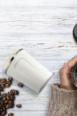 Asobu Cafe Compact Vacuum Insulated Travel Mug, 384ml, White