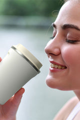 Asobu Cafe Compact Vacuum Insulated Travel Mug, 384ml, White