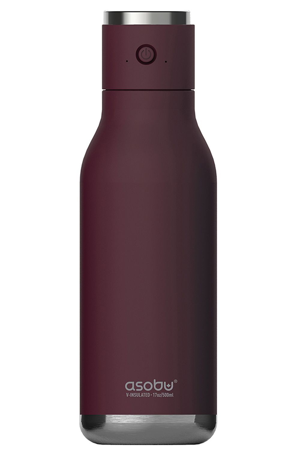 Asobu Wireless Stainless Steel Double Walled Speaker Bottle, Burgundy, 500ml