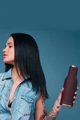 Asobu Wireless Stainless Steel Double Walled Speaker Bottle, Burgundy, 500ml