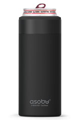 Asobu Skinny Can Kuzie Stainless Steel Insulated Sleeve, 350ml, Black