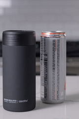 Asobu Skinny Can Kuzie Stainless Steel Insulated Sleeve, 350ml, Black