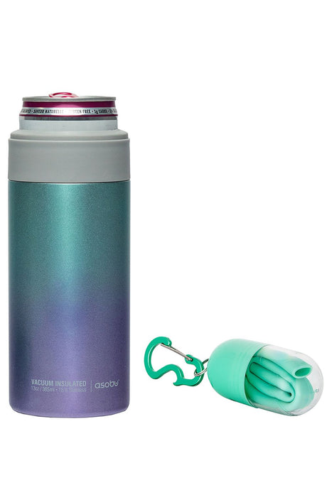 Asobu Skinny Can Kuzie Stainless Steel Insulated Sleeve, 350ml, Unicorn