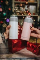 Asobu Skinny Can Kuzie Stainless Steel Insulated Sleeve, 350ml, White