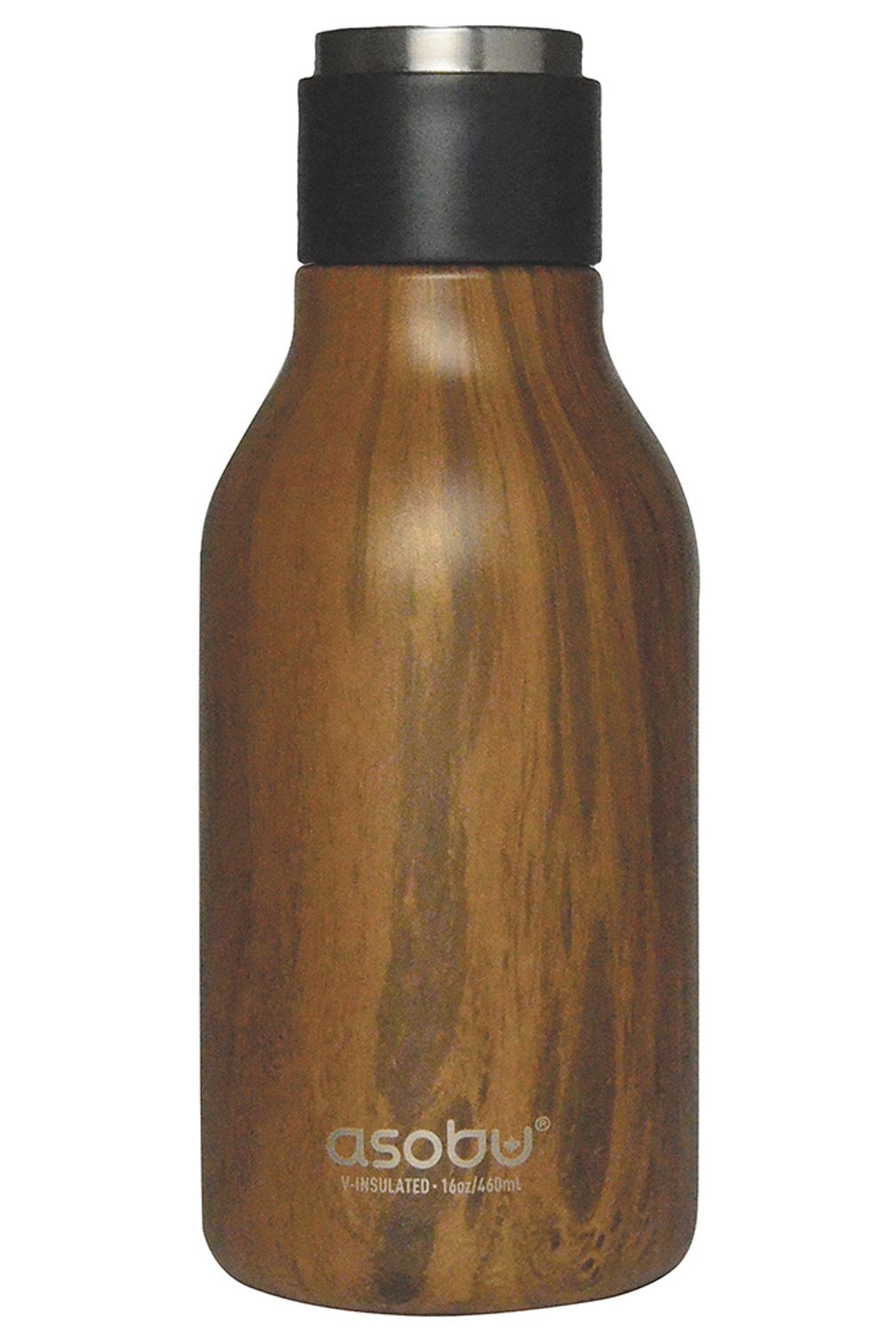 Asobu Urban Double Walled Stainless Steel Insulated Bottle, Wood, 473ml