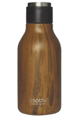 Asobu Urban Double Walled Stainless Steel Insulated Bottle, Wood, 473ml