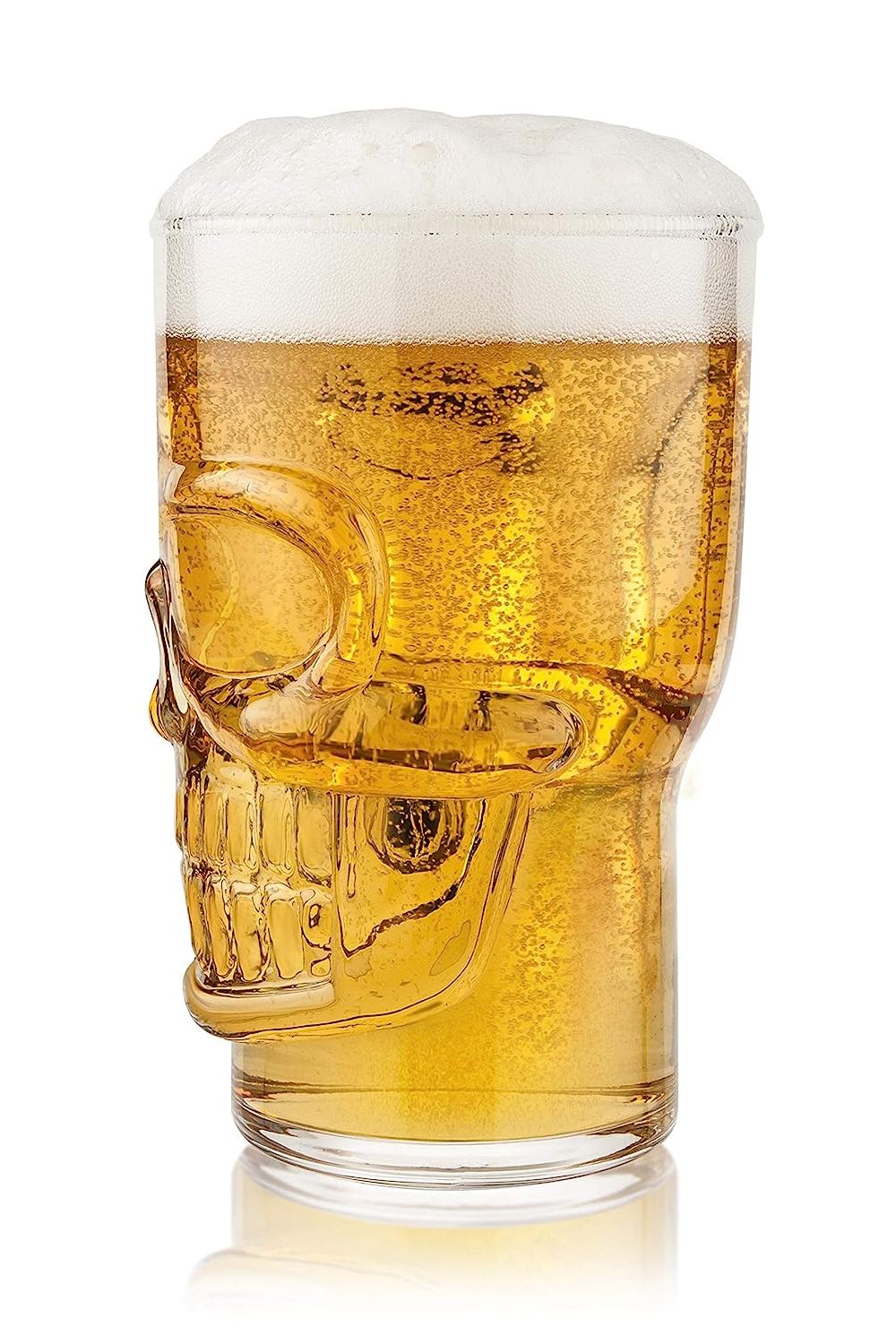 Final Touch Skull Beer Glass, 700ml, Clear