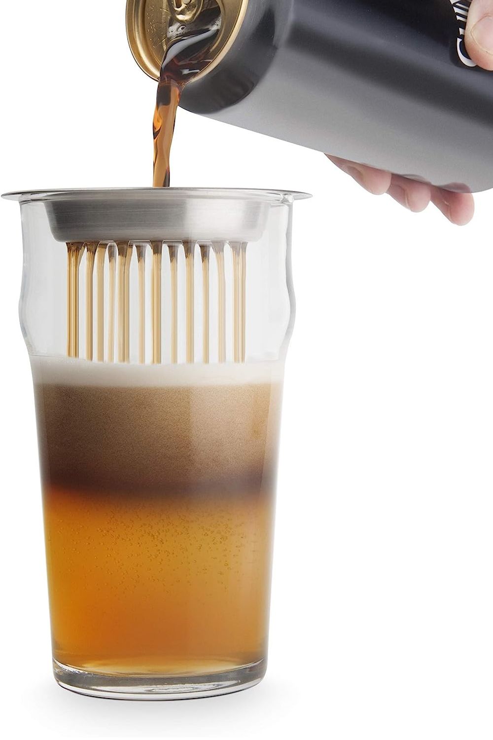 Final Touch Black and Tan Glass Set, 450ml
