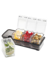 Final Touch 5 Piece Garnish Bar Caddy, Clear