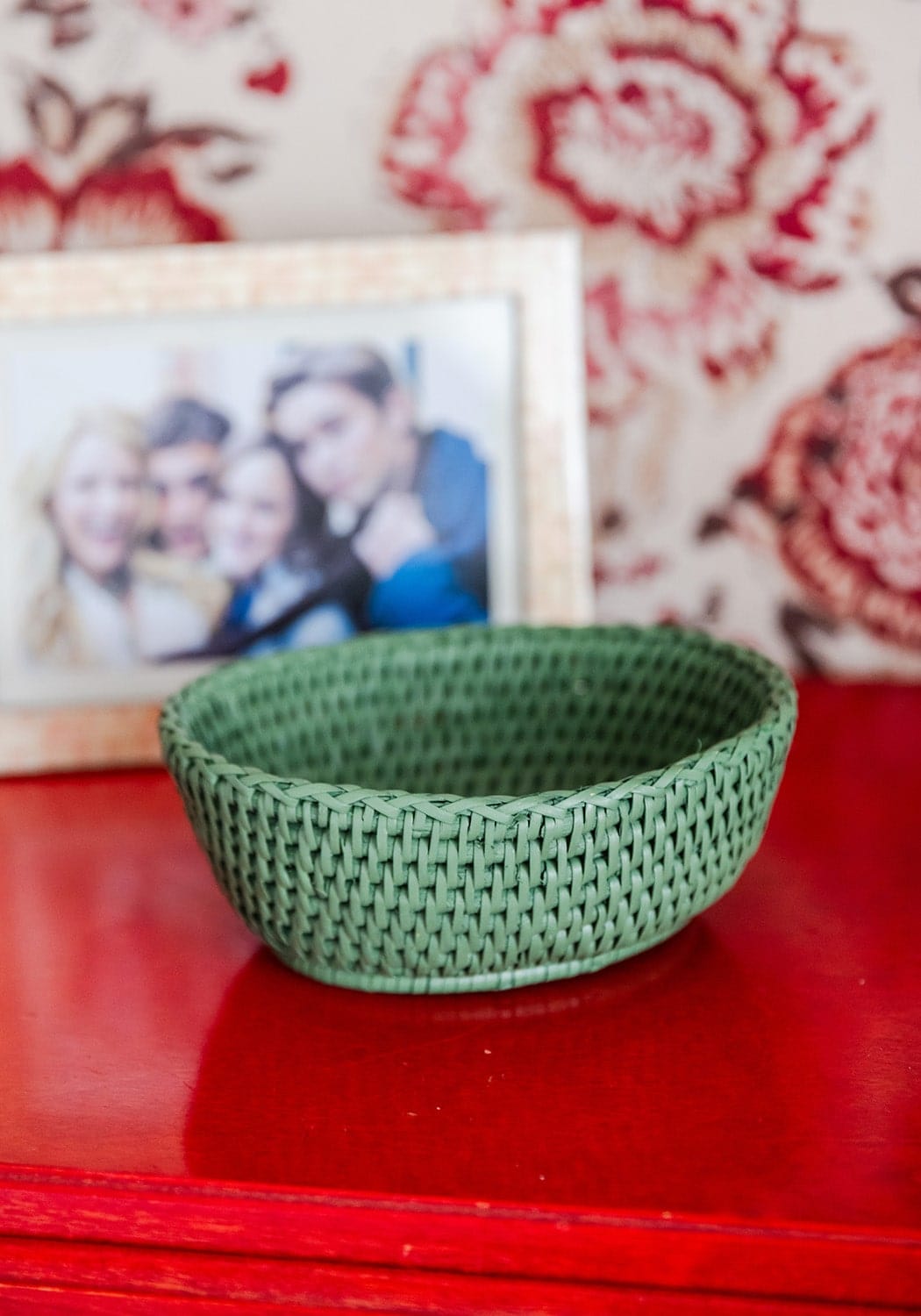 Shop Casa by Josephine Jenno Mayfair Tray Hold All Rattan Basket Green