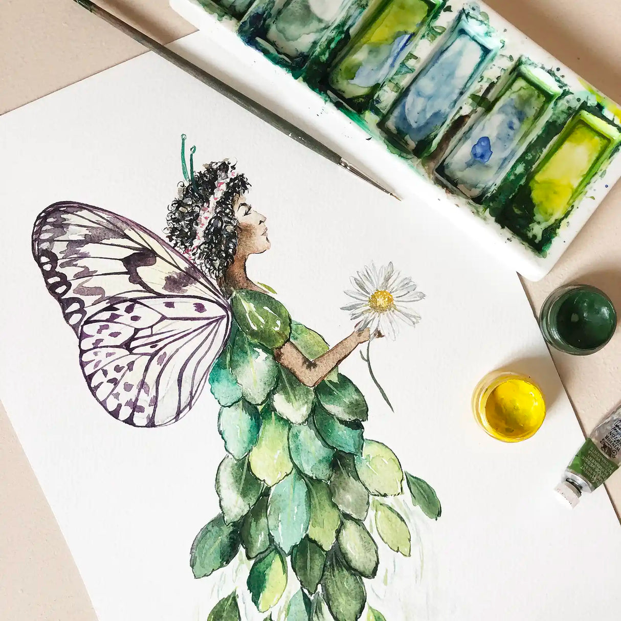 Meadow Fairy Hand Painted Greetings Card | Katie Hipwell Design