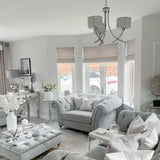 Pagazzi Justina 3 Light Polished Chrome Chandelier with Silver Shade