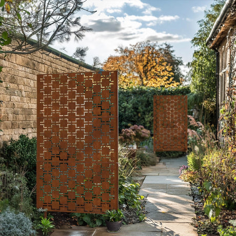 Nicoman Metal Indoor/Outdoor Privacy Screen with Stand - 120cm x 180cm