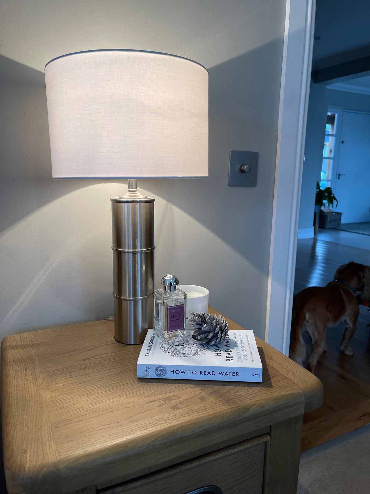 Pagazzi Zabor Satin Nickel Touch Table Lamp