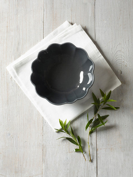 MM Living Grey Scallop Large Nibble Bowl