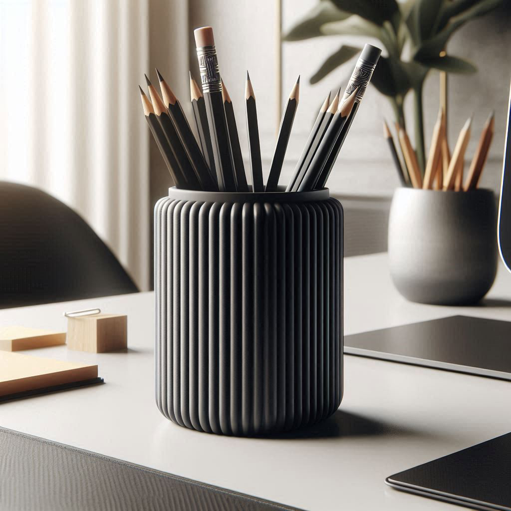 Filamora Studios Modern Ribbed Pencil Holder