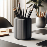 Filamora Studios Modern Ribbed Pencil Holder