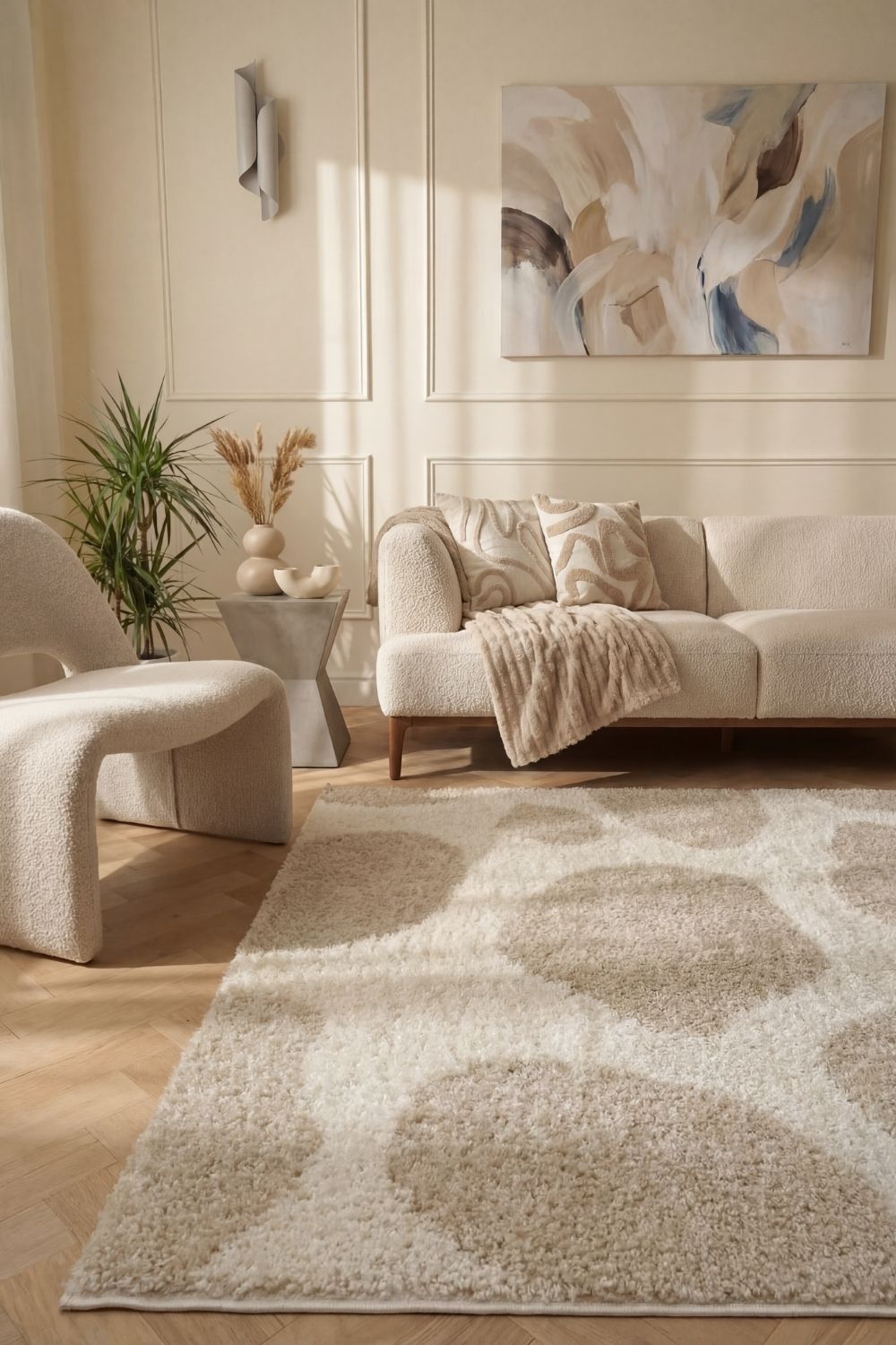 The Rugs Moodi Shaggy Cream Kora Rug
