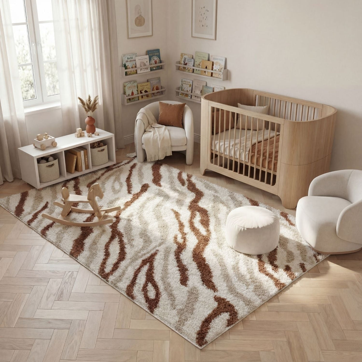 The Rugs Moodi Shaggy Cream Terra Savara Rug