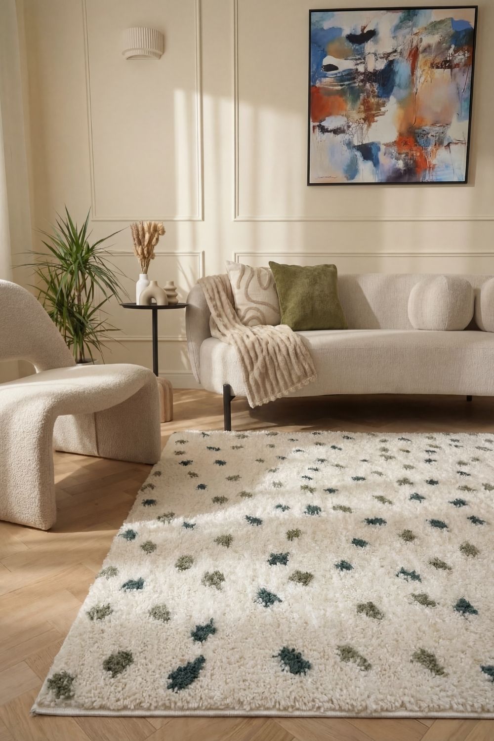 The Rugs Moodi Shaggy Green Drizzle Rug