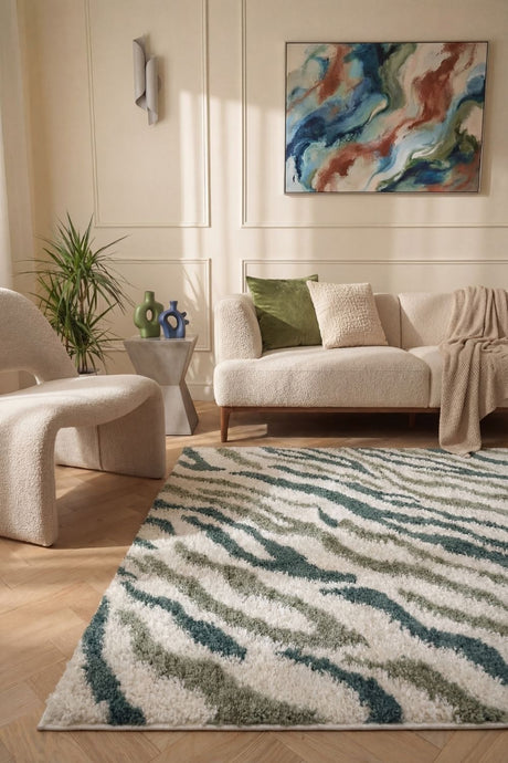 The Rugs Moodi Shaggy Green Nyra Rug