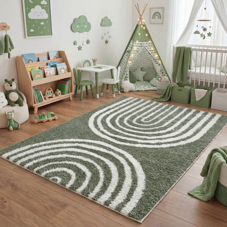 The Rugs Moodi Shaggy Green Reverie Rug