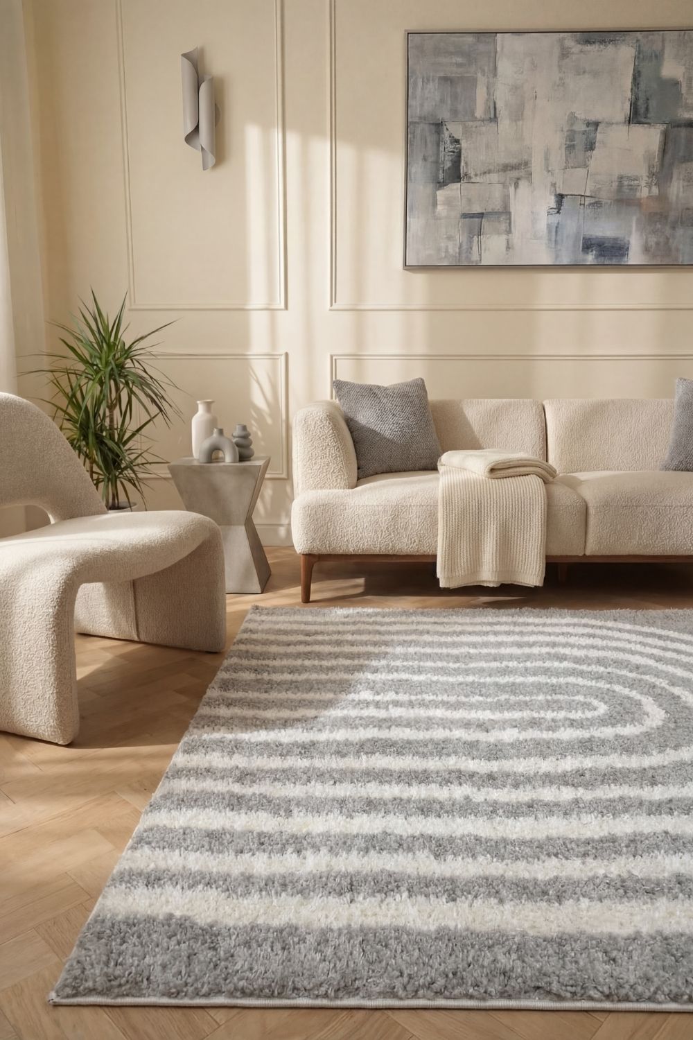 The Rugs Moodi Shaggy Grey Echo Rug