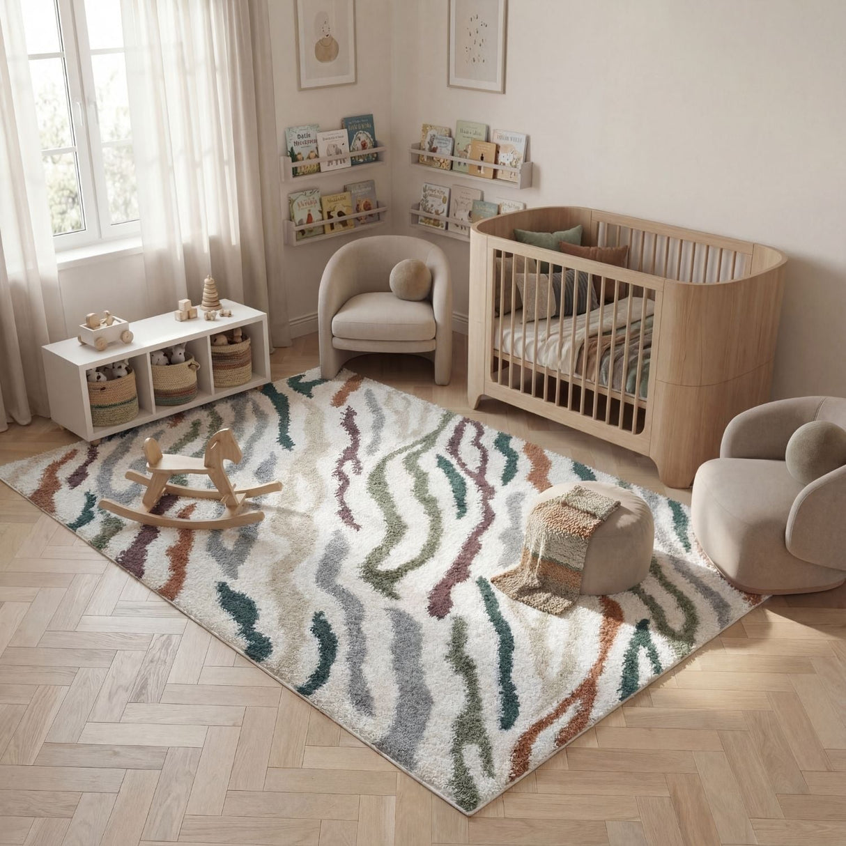 The Rugs Moodi Shaggy Multicolour Tidecrest Rug