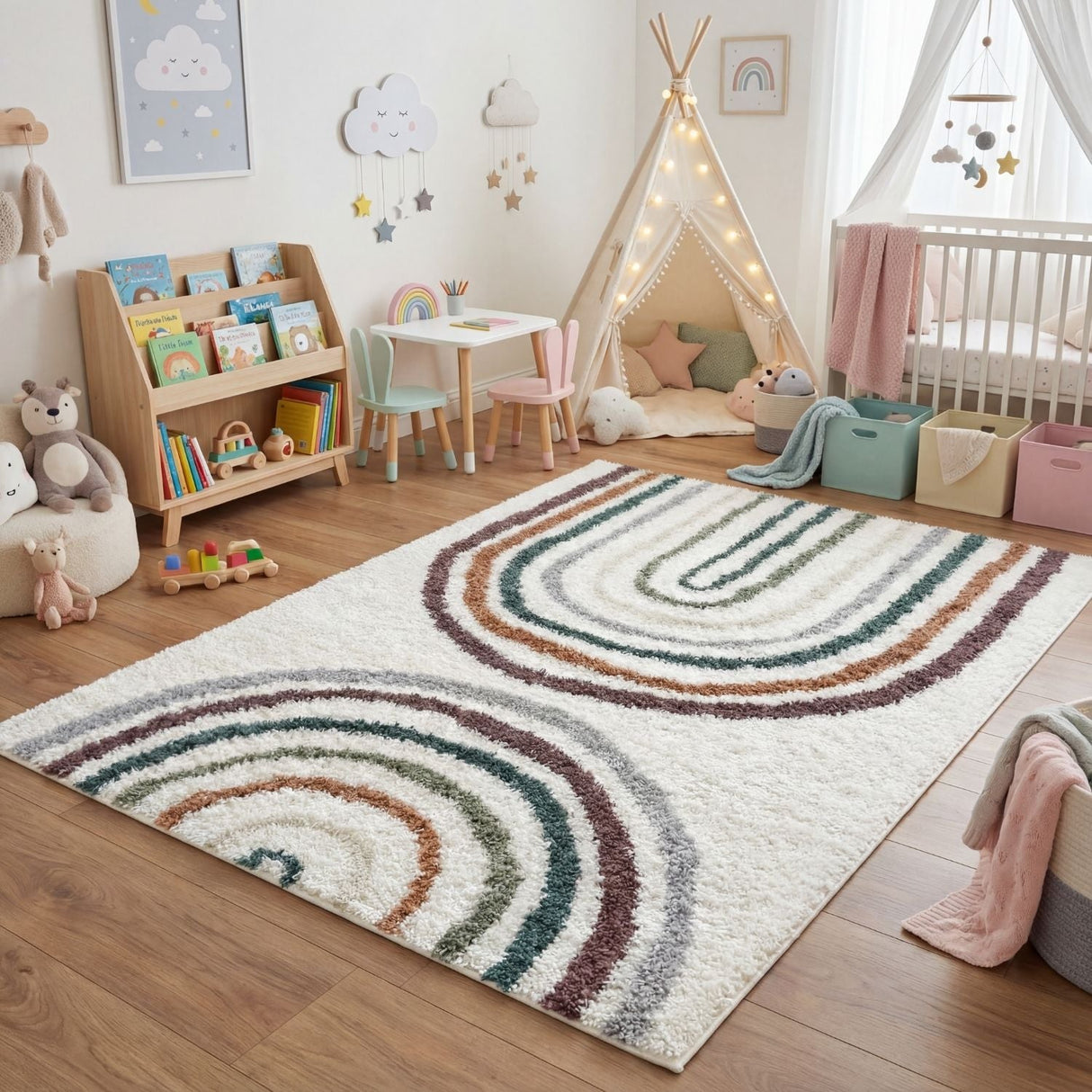 The Rugs Moodi Shaggy Multicolour Raincat Rug
