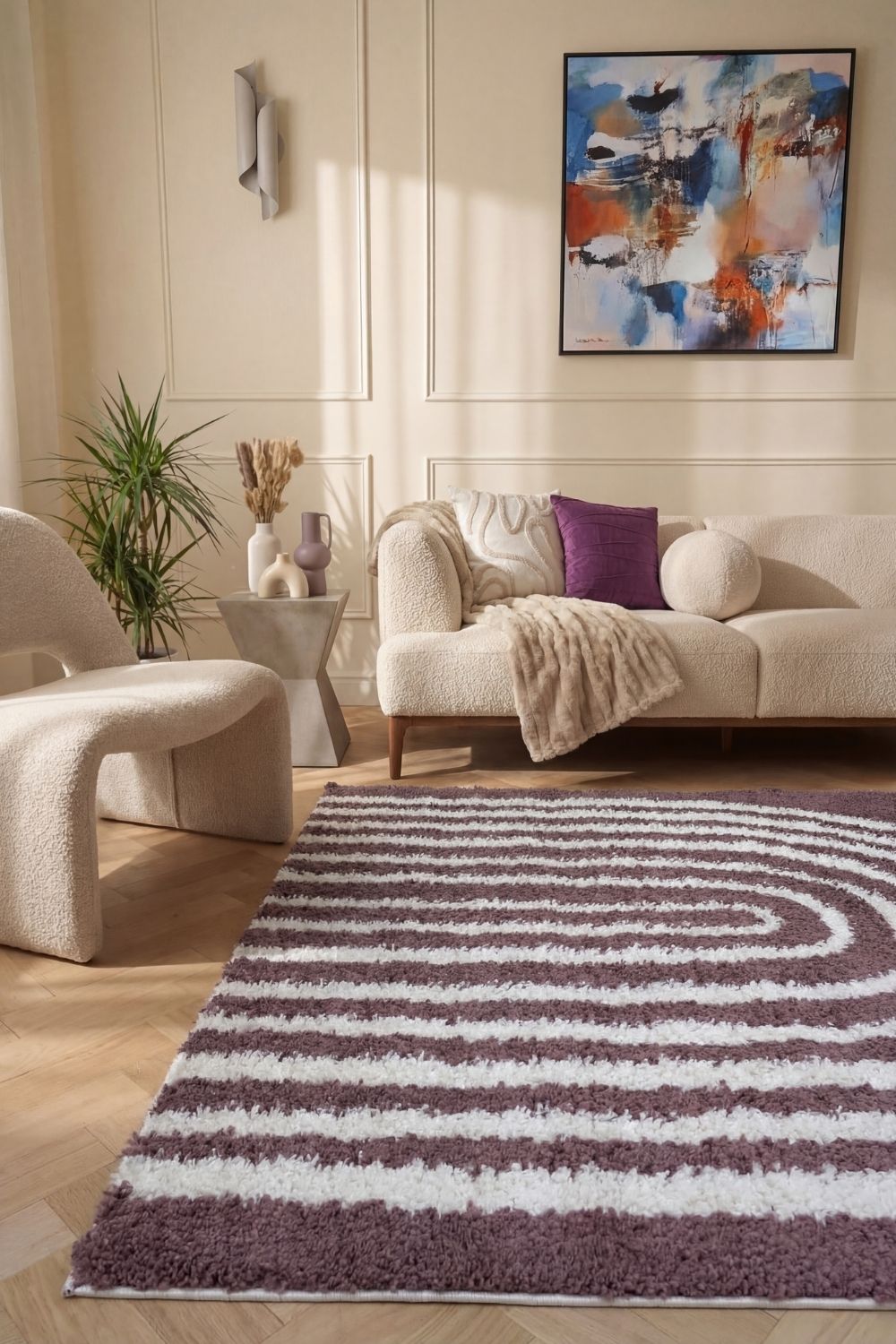 The Rugs Moodi Shaggy Purple Velvetine Rug