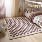 The Rugs Moodi Shaggy Purple Mosscheck Rug