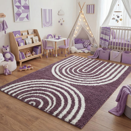 The Rugs Moodi Shaggy Purple Velvetine Rug