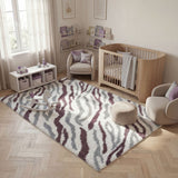 The Rugs Moodi Shaggy Grey Purple Mauvine Rug