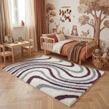 The Rugs Moodi Shaggy Grey Purple Smokeberry Rug