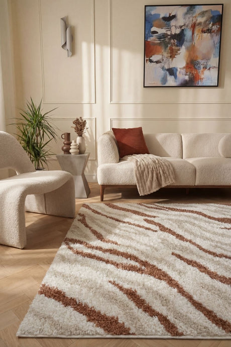 The Rugs Moodi Shaggy Cream Terra Savara Rug