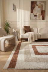 The Rugs Moodi Shaggy Cream Terra Slatefern Rug